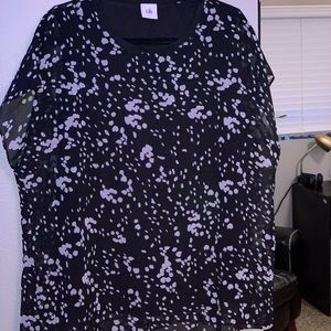 Cabi black and white patterned top